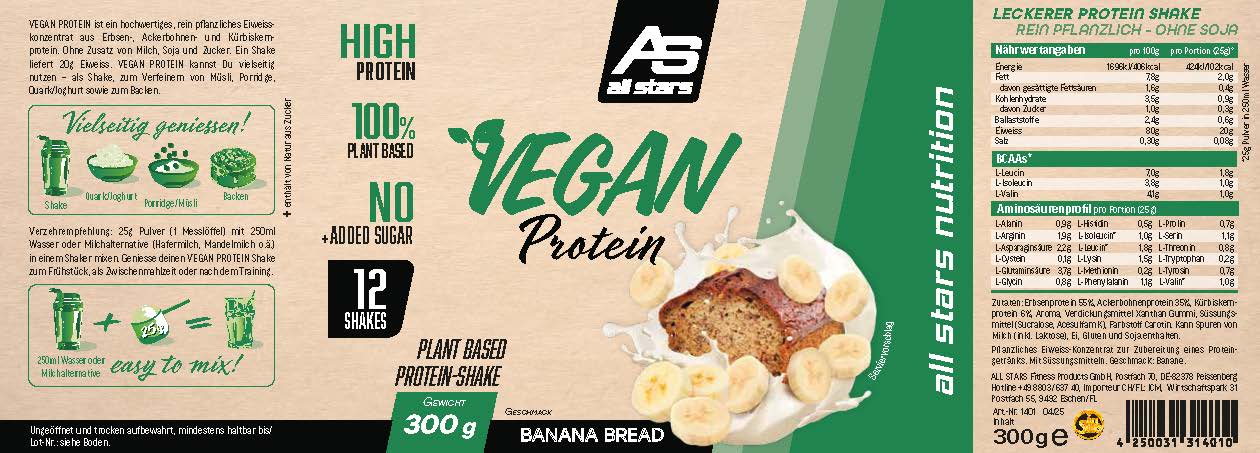 Etikett: VEGAN_Banana Bread_300g_04_25_Ansicht